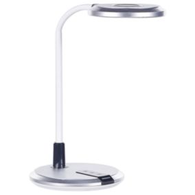 Lampe à poser blanc et argenté à LED COLUMBA