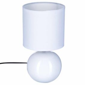 Lampe à Poser Céramique "Boule" 24cm Blanc