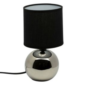 Lampe à Poser Céramique "Boule" 25cm Argent