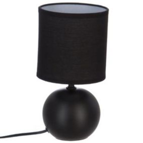 Lampe à Poser Céramique "Boule" 25cm Noir