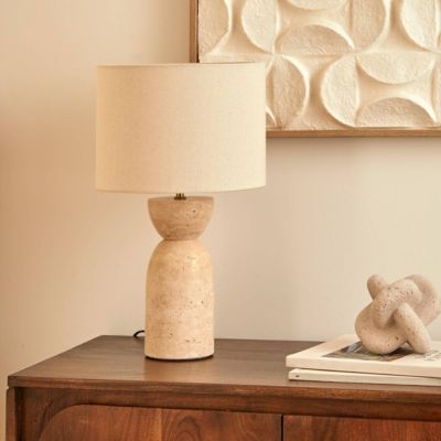 Lampe à poser champignon secteur Erin beige H47,5cm - ATMOSPHERA CREATEUR D'INTERIEUR