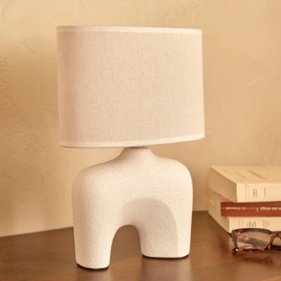 Lampe à poser champignon secteur Gaby blanc H31,5cm - ATMOSPHERA CREATEUR D'INTERIEUR