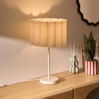Lampe à poser champignon secteur Rona beige H49cm - ATMOSPHERA CREATEUR D'INTERIEUR