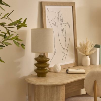 Lampe à poser champignon secteur Vinus vert Kaki H41,5cm - ATMOSPHERA CREATEUR D'INTERIEUR