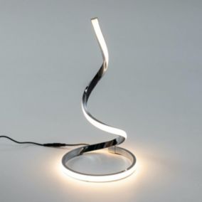 Lampe à poser chromée LED spirale - Jara