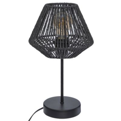 Lampe à poser corde (h 34 cm - Noir)