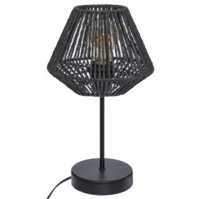 Lampe à poser corde (h 34 cm - Noir)