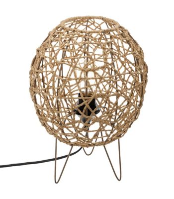 Lampe à poser Corde naturel Pied en métal  D 26 cm