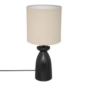 Lampe à Poser Design "Margot" 44cm Noir & Beige