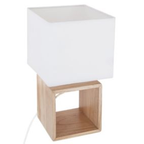 Lampe à poser design Scandi - H. 32 cm - Blanc