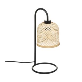 Lampe à poser en Bambou et Métal H 43.5 cm