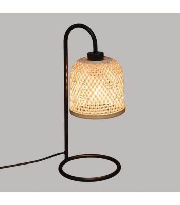 Lampe à poser en Bambou et Métal H 43.5 cm