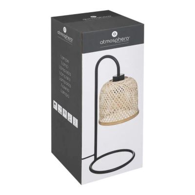 Lampe à poser en Bambou et Métal H 43.5 cm