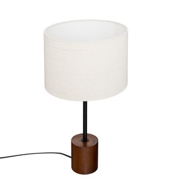 Lampe à poser en Bois et abat-jour en Coton H 47.5 cm