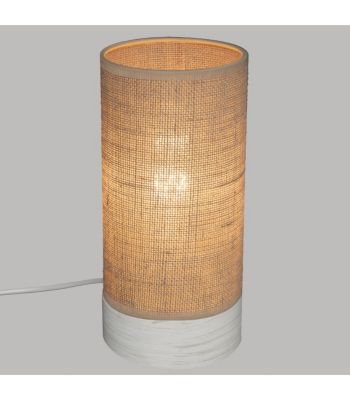 Lampe à poser en Bois et Lin H 27 cm