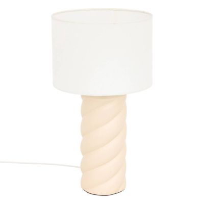 Lampe à poser en céramique avec abat-jour tissu gris 14