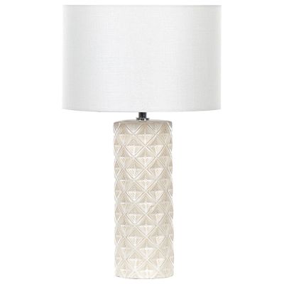 Lampe à poser en céramique beige et blanc BALONNE