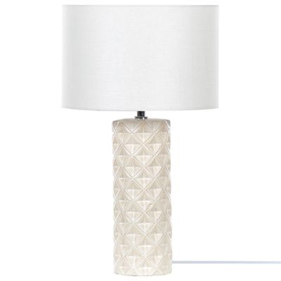 Lampe à poser en céramique beige et blanc BALONNE