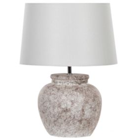 Lampe à poser en céramique beige et blanc MAREB