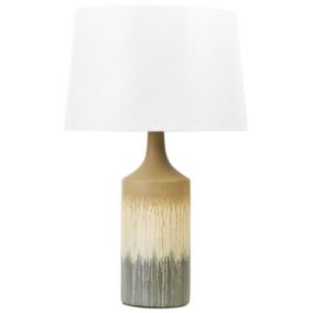 Lampe à poser en céramique beige et gris CALVAS