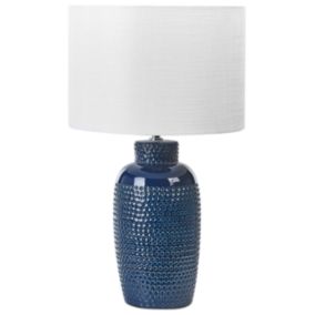 Lampe à poser en céramique bleu marine PERLIS