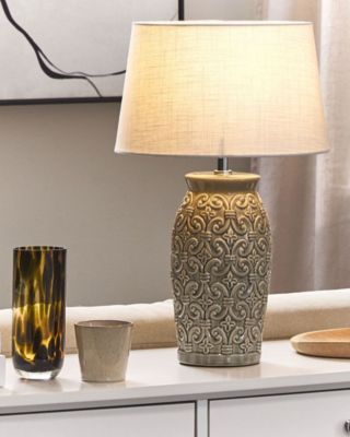 Lampe à poser en céramique gris KHOPER