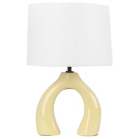 Lampe à poser en céramique jaune ABBIE