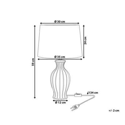 Lampe à poser en céramique vert foncé SAMINA