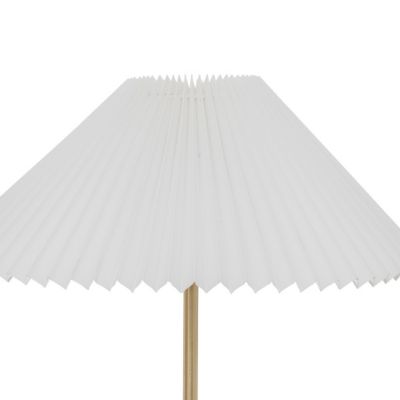 Lampe à poser en métal Doré et abat-jour en Coton plissé H 47 cm