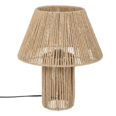 Lampe à poser en métal et corde Beige D 32 x H 38 cm