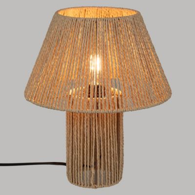 Lampe à poser en métal et corde Beige D 32 x H 38 cm