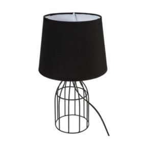 Lampe à poser en métal filaire noir H 35 cm