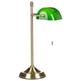 Lampe à poser en métal vert et doré MARAVAL