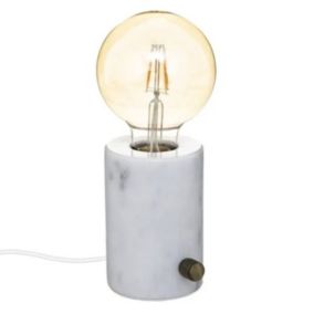 Lampe à Poser en Marbre "Saba" 11cm Blanc