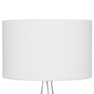 Lampe à poser en Verre et Abat-jour en coton Blanc H 43.5 cm