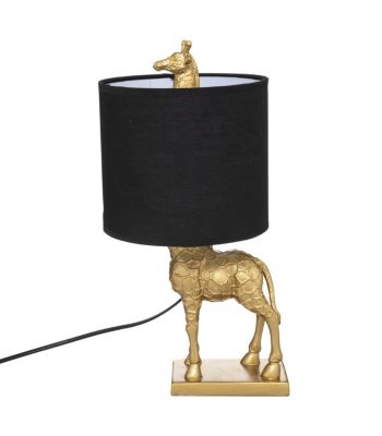 Lampe à poser Girafe en Résine et Métal Doré H 42 cm