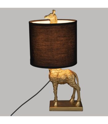 Lampe à poser Girafe en Résine et Métal Doré H 42 cm