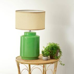 Lampe à poser LUXAVERDA vert en céramique