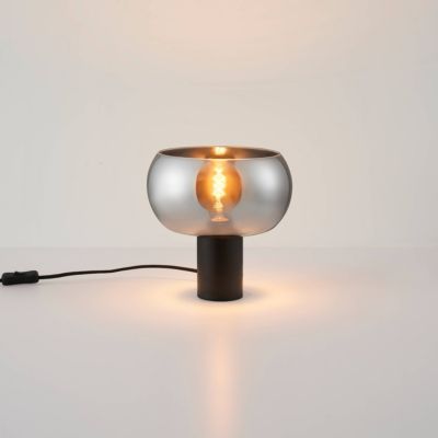 Lampe à poser moderne abat-jour verre fumé - Milan
