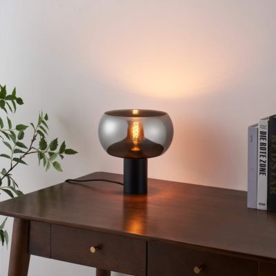 Lampe à poser moderne abat-jour verre fumé - Milan
