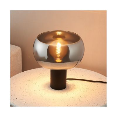 Lampe à poser moderne abat-jour verre fumé - Milan