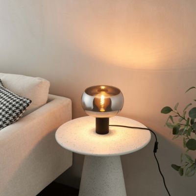 Lampe à poser moderne abat-jour verre fumé - Milan