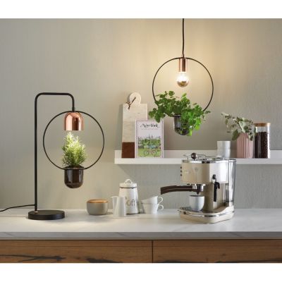 Lampe à poser Neordic Fanja max 1x20W GU10 Noir/cuivre 230V métal
