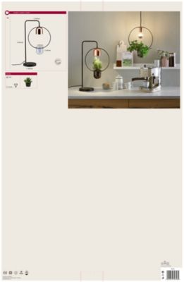 Lampe à poser Neordic Fanja max 1x20W GU10 Noir/cuivre 230V métal
