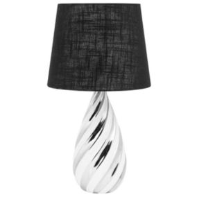 Lampe à poser noire et argentée VISELA