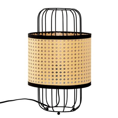 Lampe à poser Nozomi en rotin synthétique, diamètre 38 cm