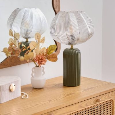Lampe à poser Phylas vert Kaki H45,5cm - Atmosphera Créateur d'intérieur