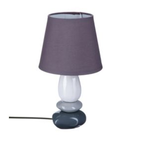 Lampe à poser pied en Céramique Abat-jour en Coton H 30 cm