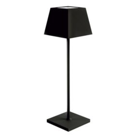 Lampe rechargeable carré en métal noir H:37cm