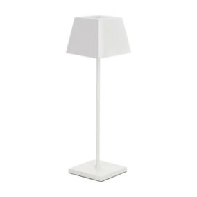 Lampe rechargeable en métal blanc H:37cm